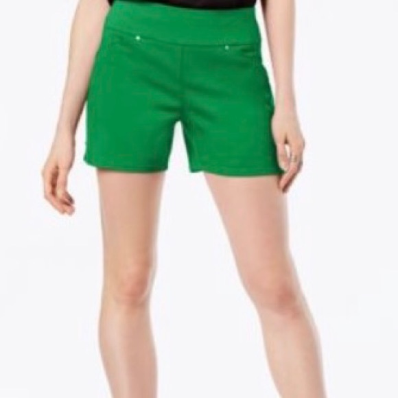 INC International Concepts Women's Green Mid Rise Pull-On Shorts - Picture 4 of 8